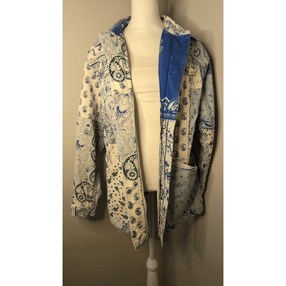 Etro Milan paisley denim bandana southwestern patchwork print jacket 48 Italy - Picture 10 of 13